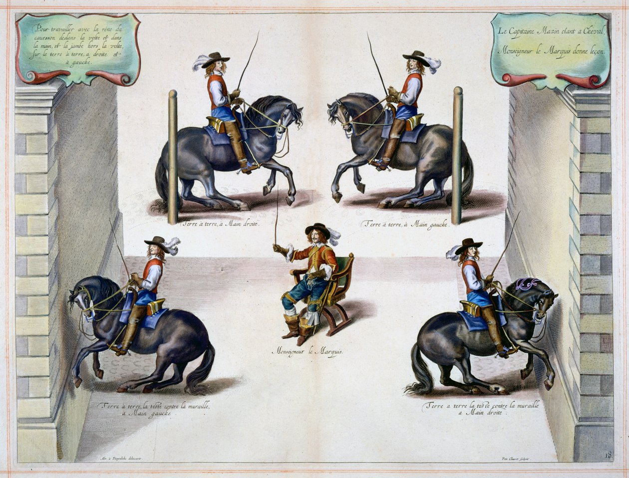 A herceg leckét ad Mazin kapitánynak, William Cavendish "The Method and New Invention of Dressing Horses" című művéből, 1737-ben megjelent (2. kiadás) (akvatinta). alkotó: Abraham van Diepenbeeck
