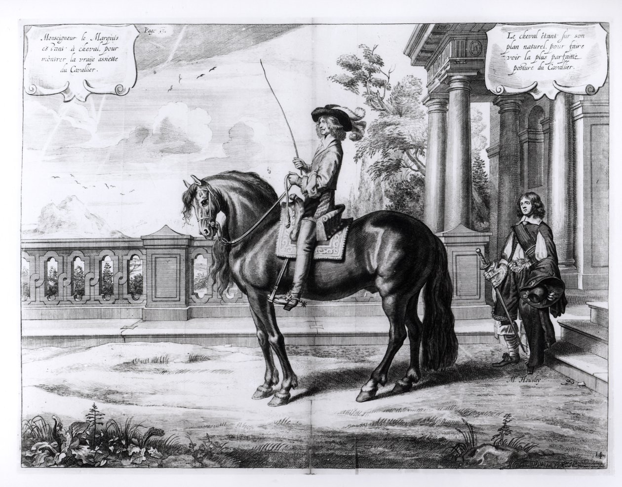 Illusztráció egy lovaglási kézikönyvből, metszett Peeter Clouwet (1629-70), 1658 alkotó: Abraham Jansz. van Diepenbeke