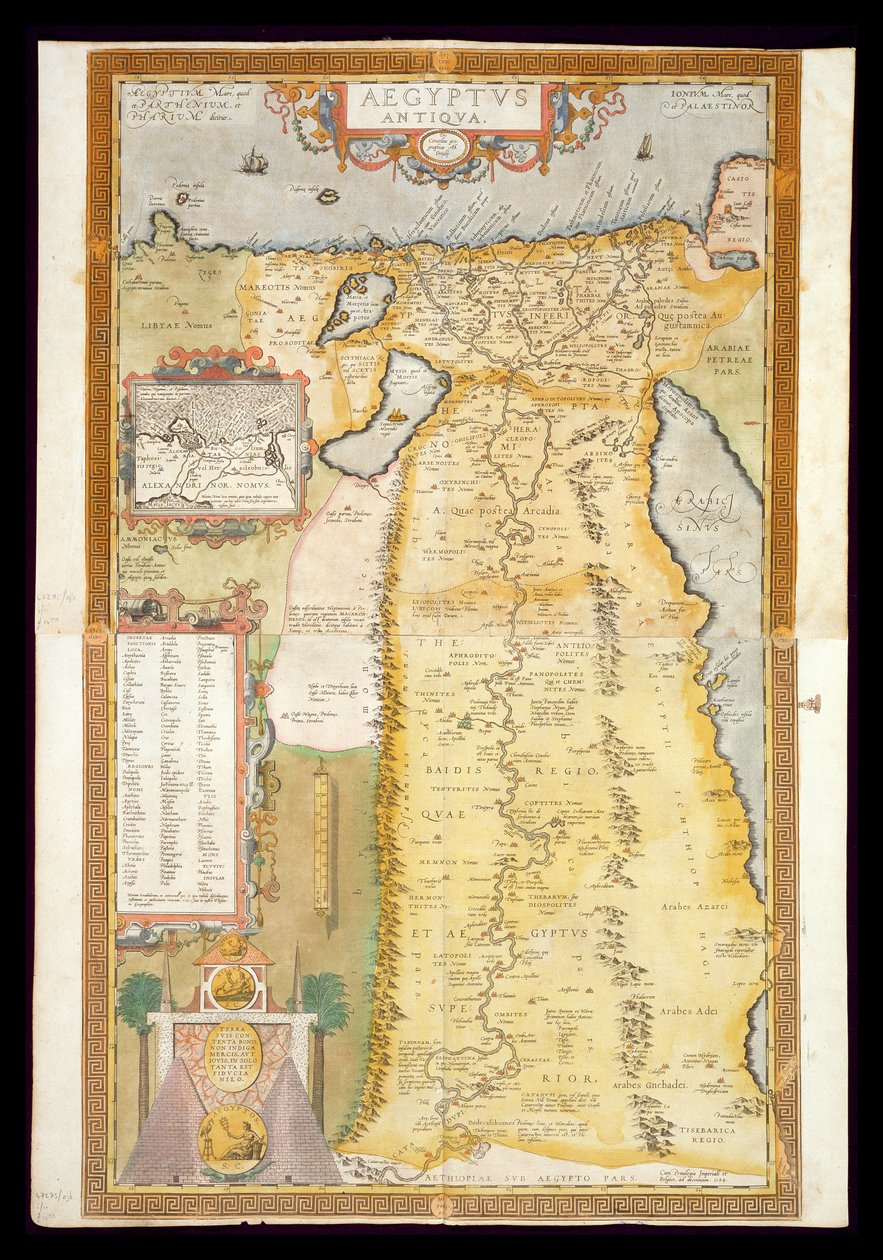 Az ókori Egyiptom térképe, 1584 alkotó: Abraham Ortelius