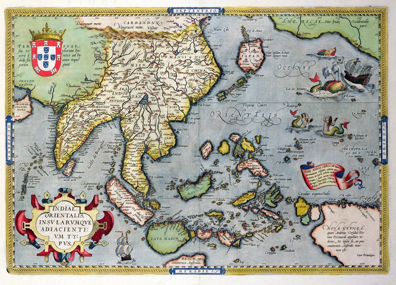 India és Új-Guinea térképe, 1570-1603 körül alkotó: Abraham Ortelius