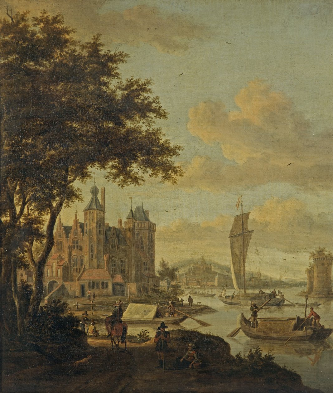 Holland tengerparti jelenet hajózással alkotó: Abraham Storck