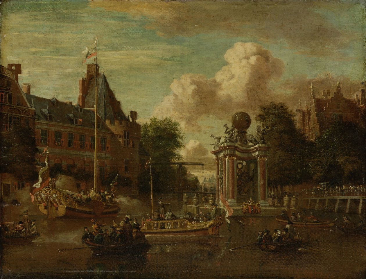 Az orosz nagykövetség érkezése Amszterdamba, 1697. augusztus 29 alkotó: Abraham Storck