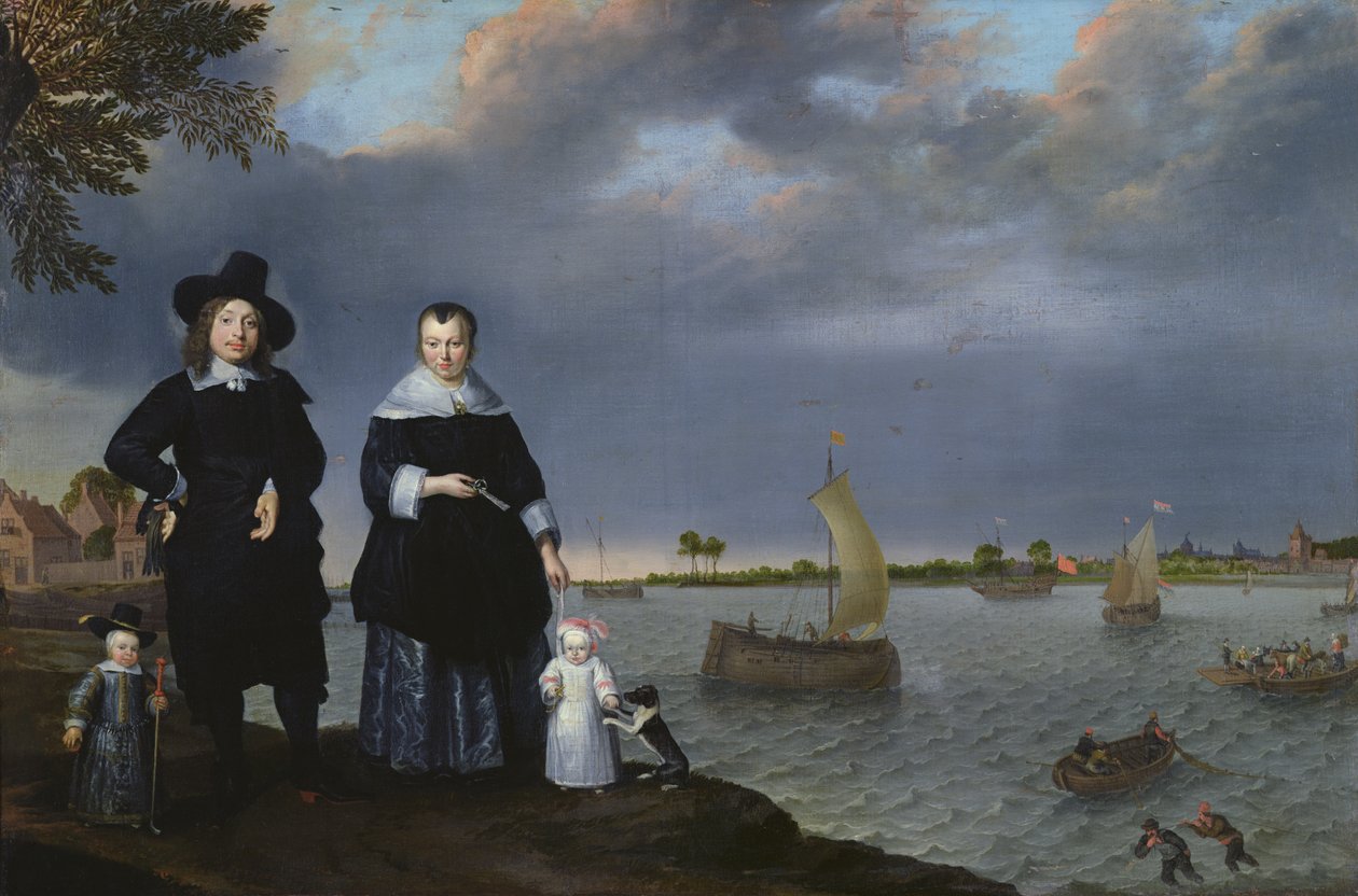 Egy hajótulajdonos és családja, 1650 alkotó: Abraham Willaerts