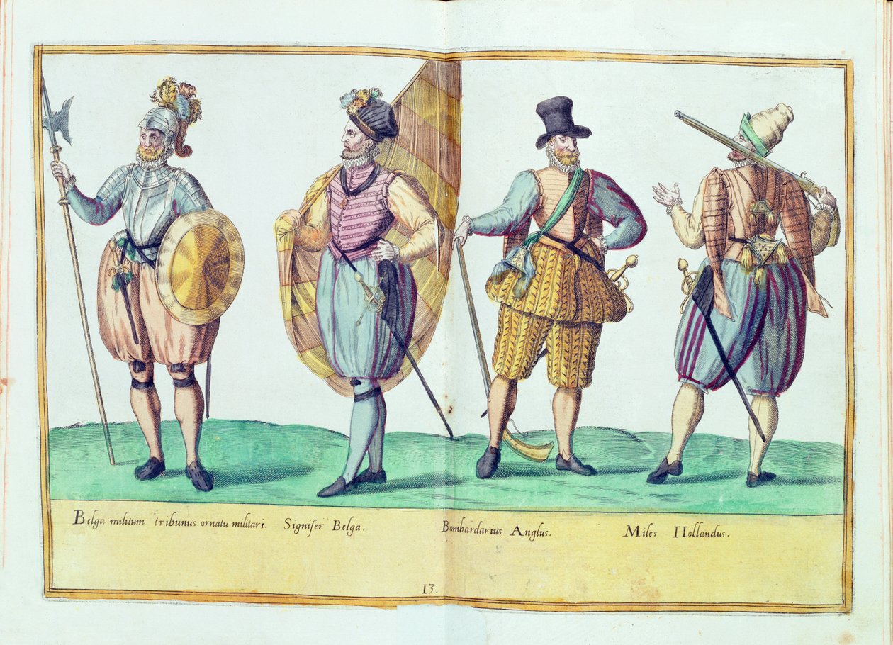 Tizenhatodik századi jelmezek az 1577-ben Kölnben megjelent „Omnium Poene Gentium Imagines”-ből (kézzel színezett metszet) alkotó: Abraham de Bruyn
