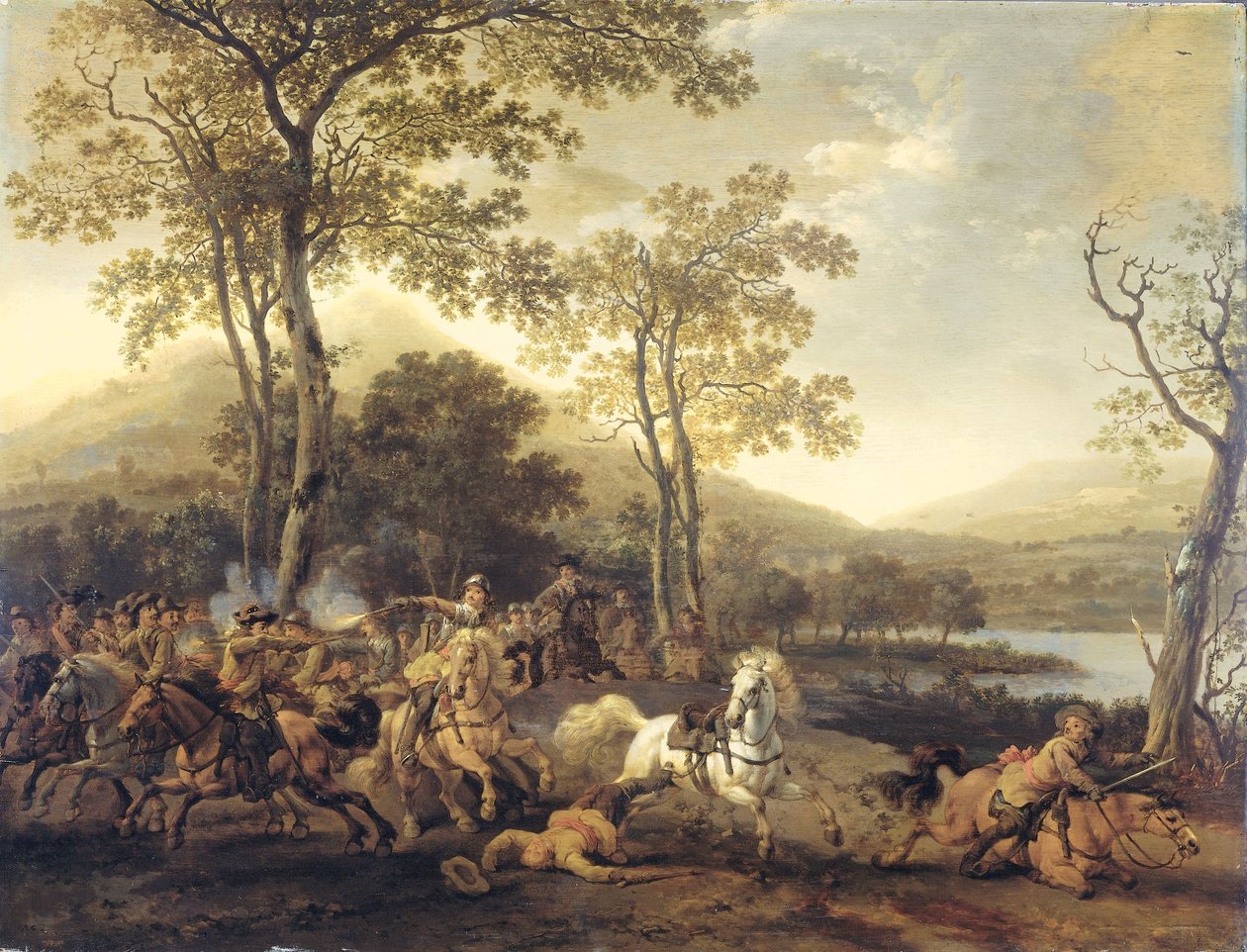 Lovassági csata alkotó: Abraham van Calraet