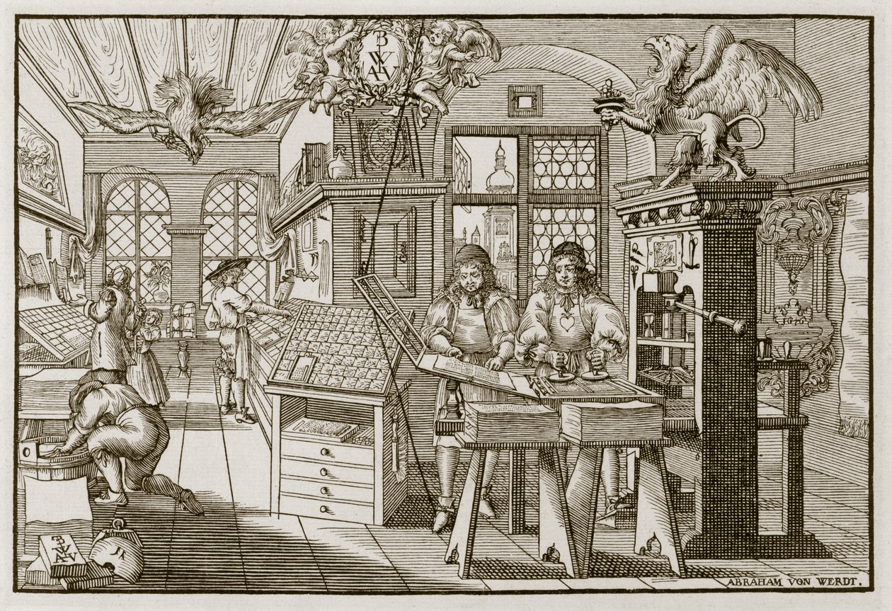 Középkori német nyomda alkotó: Abraham van Werdt