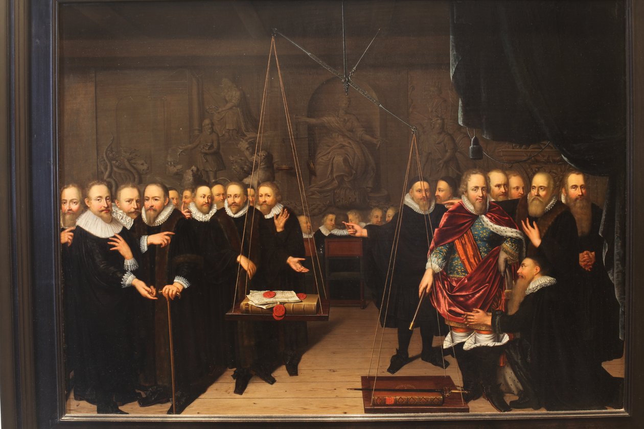 Az arminianisták és ellenfeleik közötti teológiai vita allegóriája alkotó: Abraham van der Eyk