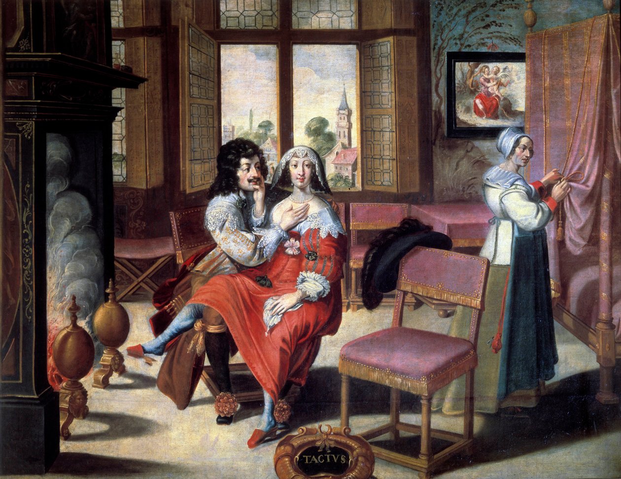 Az öt érzékszerv: az érintés Egy pár simogatja egymást. Abraham Bosse (1602-1674) festménye XVII. Túrák, Szépművészeti Múzeum alkotó: Abraham (after) Bosse