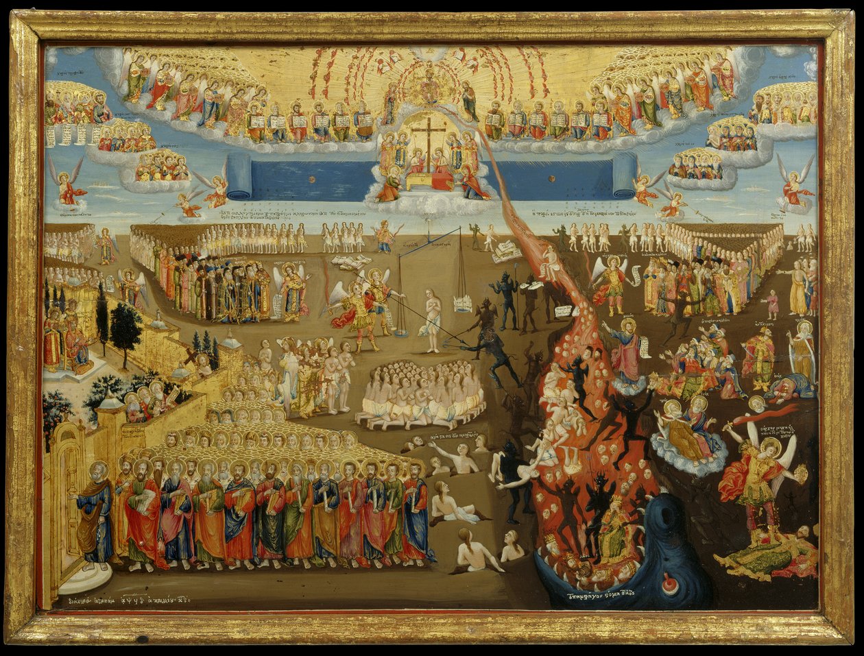 A második eljövetel, 1794 (tojástempera és aranylevél a panelen) alkotó: Abraham Abraham