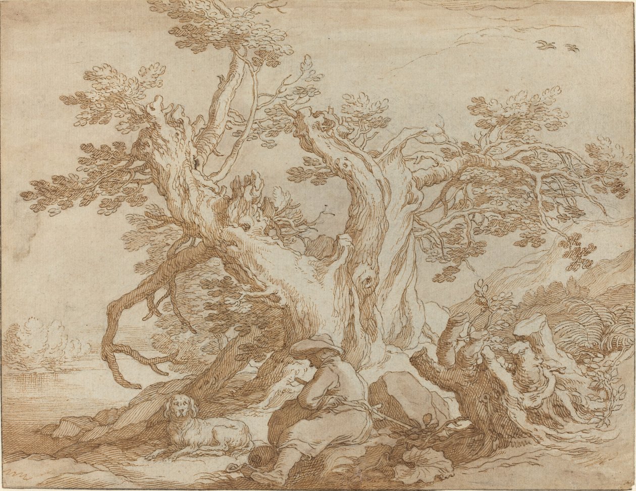 Táj ülő alakkal és kutyával alkotó: Abraham Bloemaert