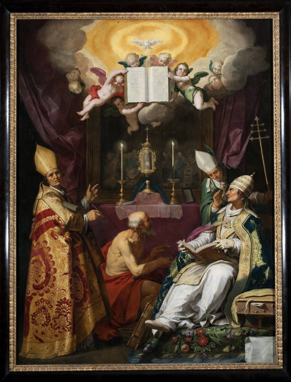 ""az egyház négy atyja"" Milánói Szent Ambrus, Hippói Szent Ágoston, Nagy Szent Gergely és Szent Jeromos ábrázolása - Abraham Bloemaert (1566-1651) festménye alkotó: Abraham Bloemaert