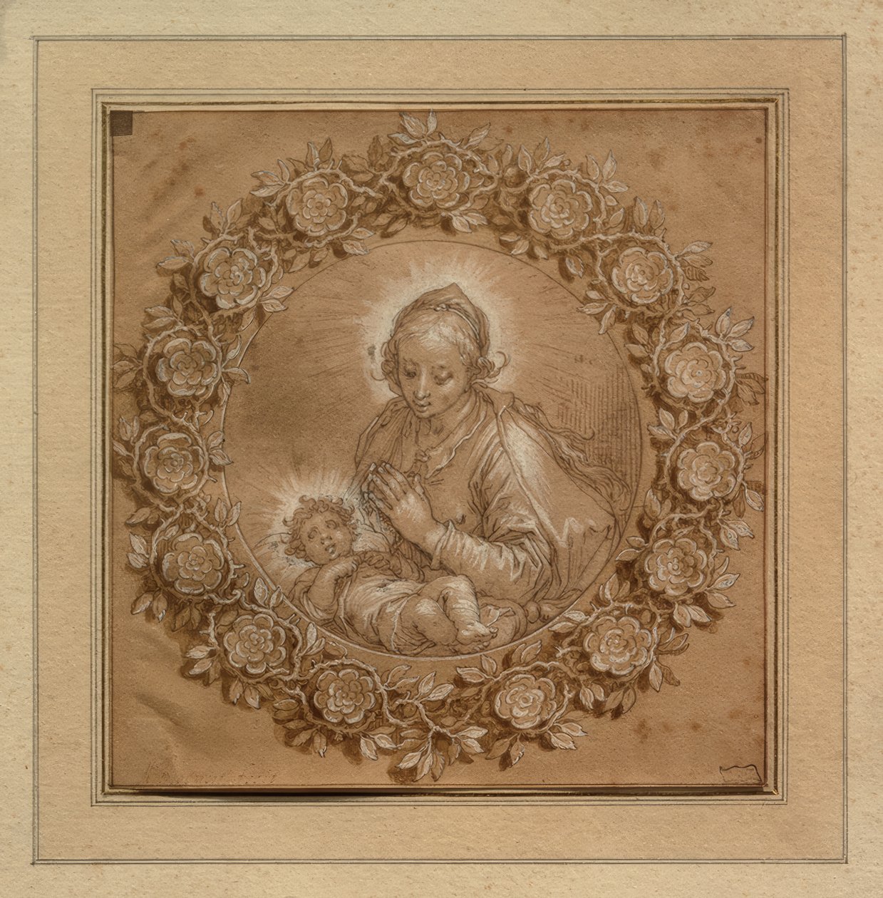 Madonna a gyermek Jézussal egy Tondóban alkotó: Abraham Bloemaert