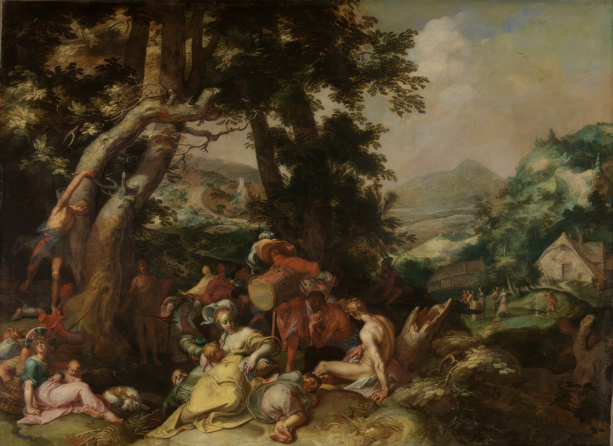 Keresztelő János prédikál alkotó: Abraham Bloemaert