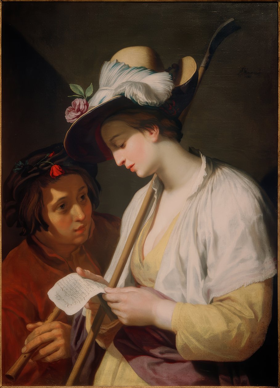 Pásztorlány verssel alkotó: Abraham Bloemaert