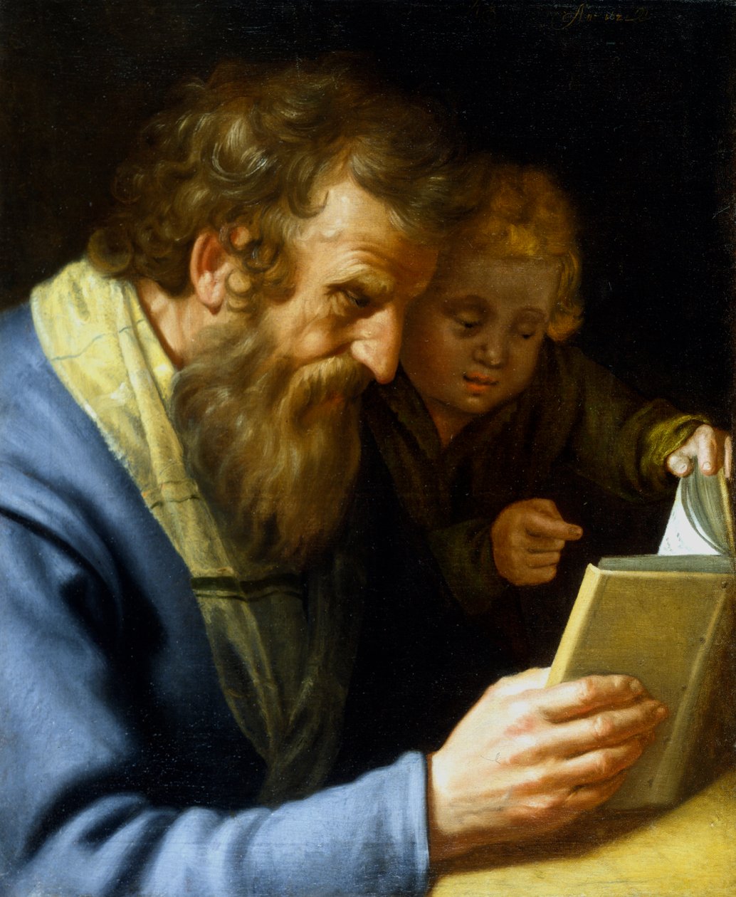 "Szent Máté és egy angyal", 1621 alkotó: Abraham Bloemaert