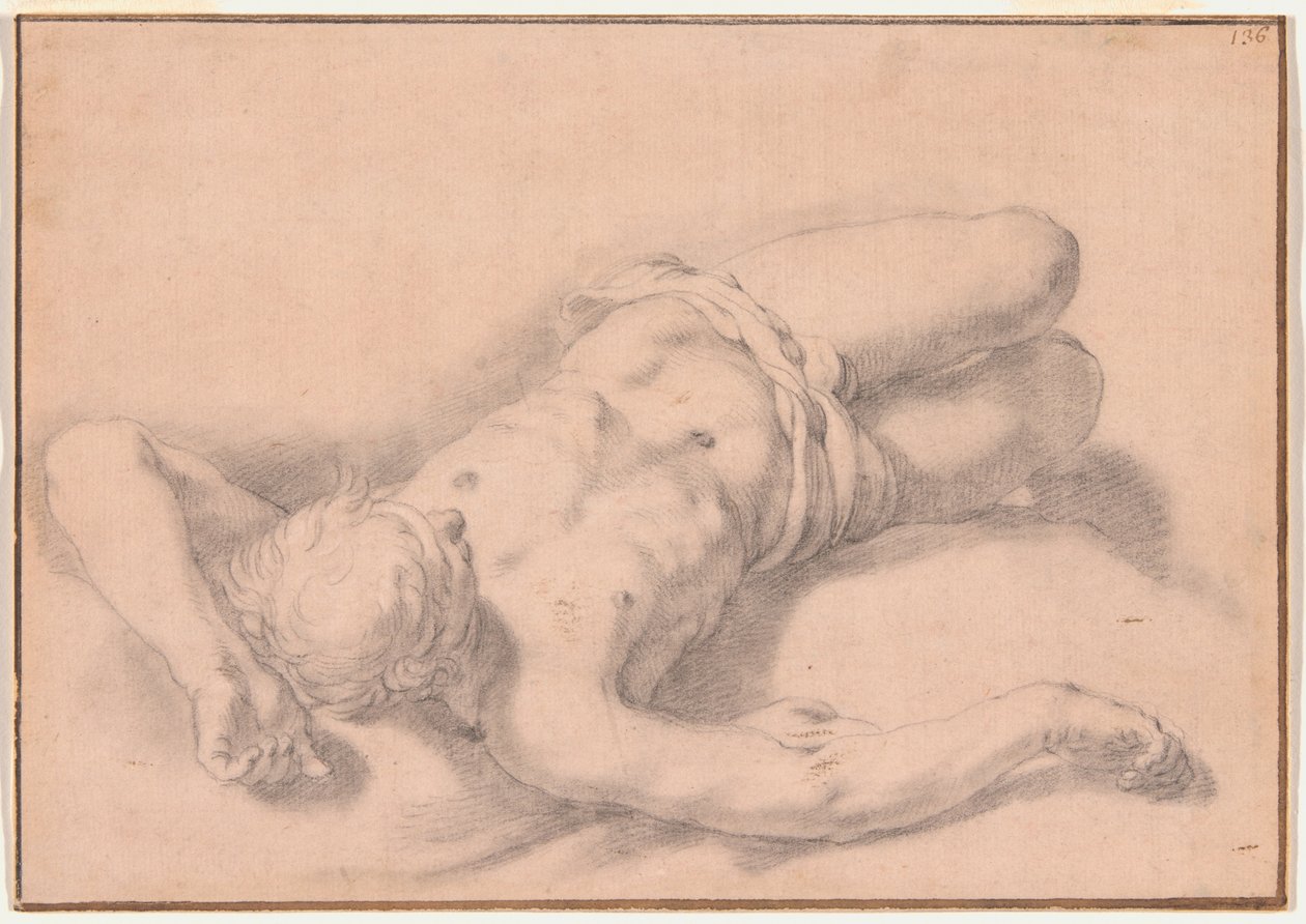 Tanulmány egy meztelen férfiról alkotó: Abraham Bloemaert