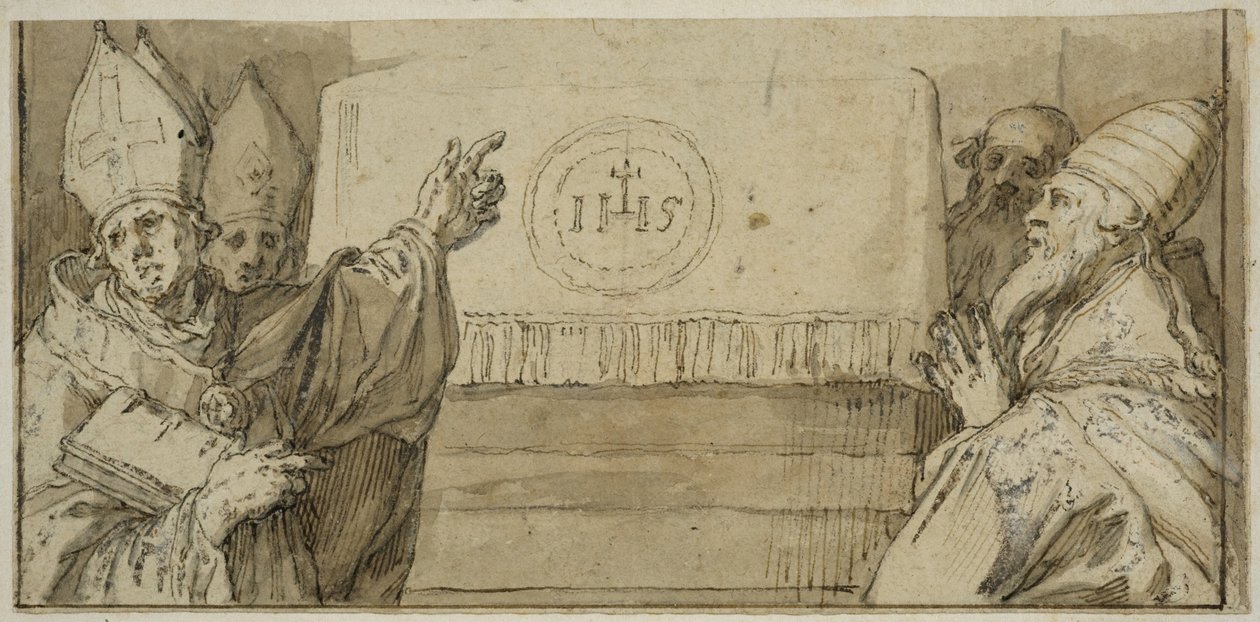 A négy latin egyházatya az oltár előtt alkotó: Abraham Bloemaert