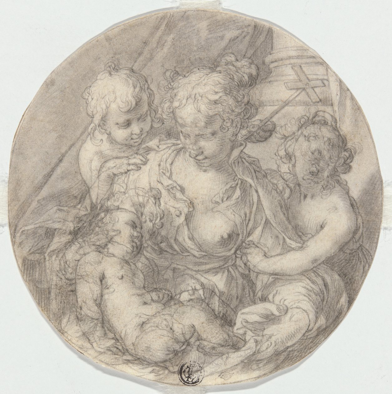 Madonna a gyermek Krisztussal, a csecsemő Keresztelő Jánossal és egy másik gyermekkel (Caritas) alkotó: Abraham Bloemaert