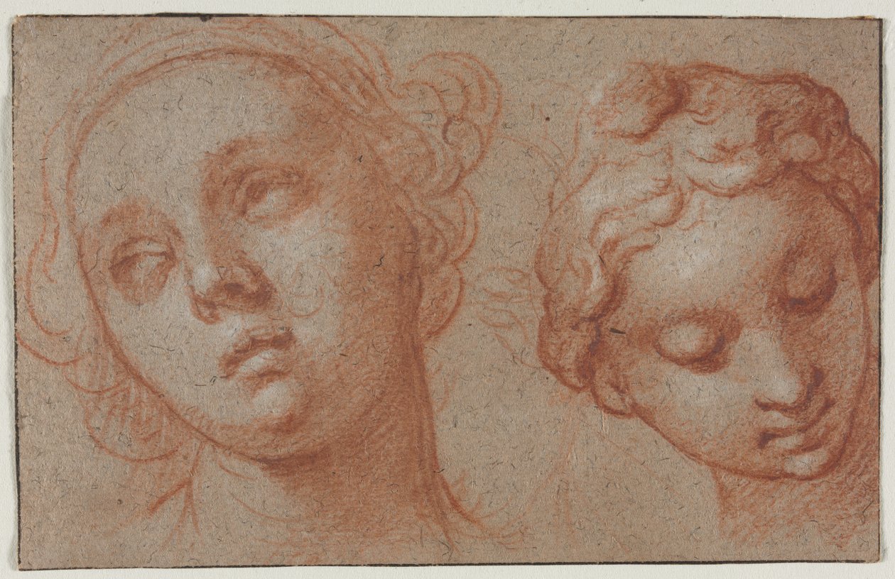 Két női fej, 17. század első fele. alkotó: Abraham Bloemaert