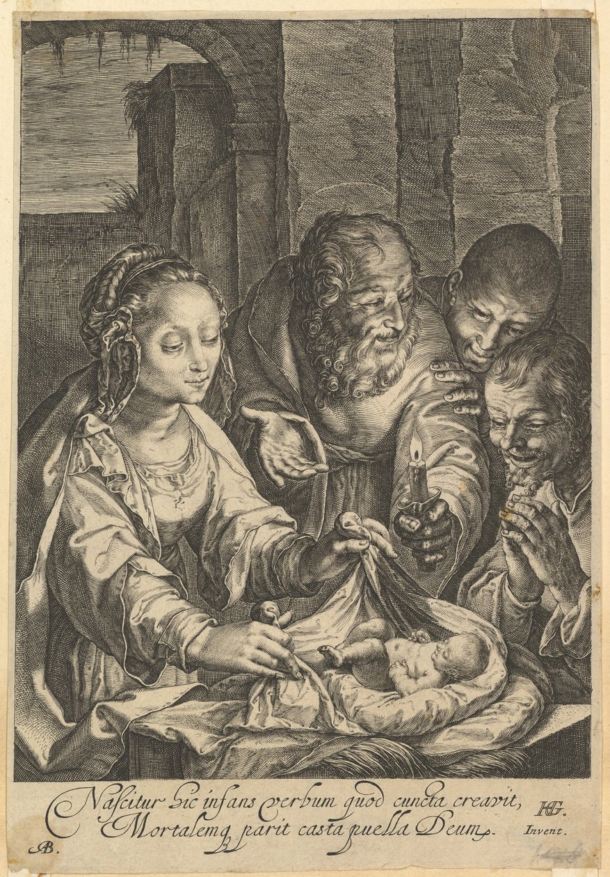 A Pásztorok imádása, 1650 után. alkotó: Abraham Blooteling