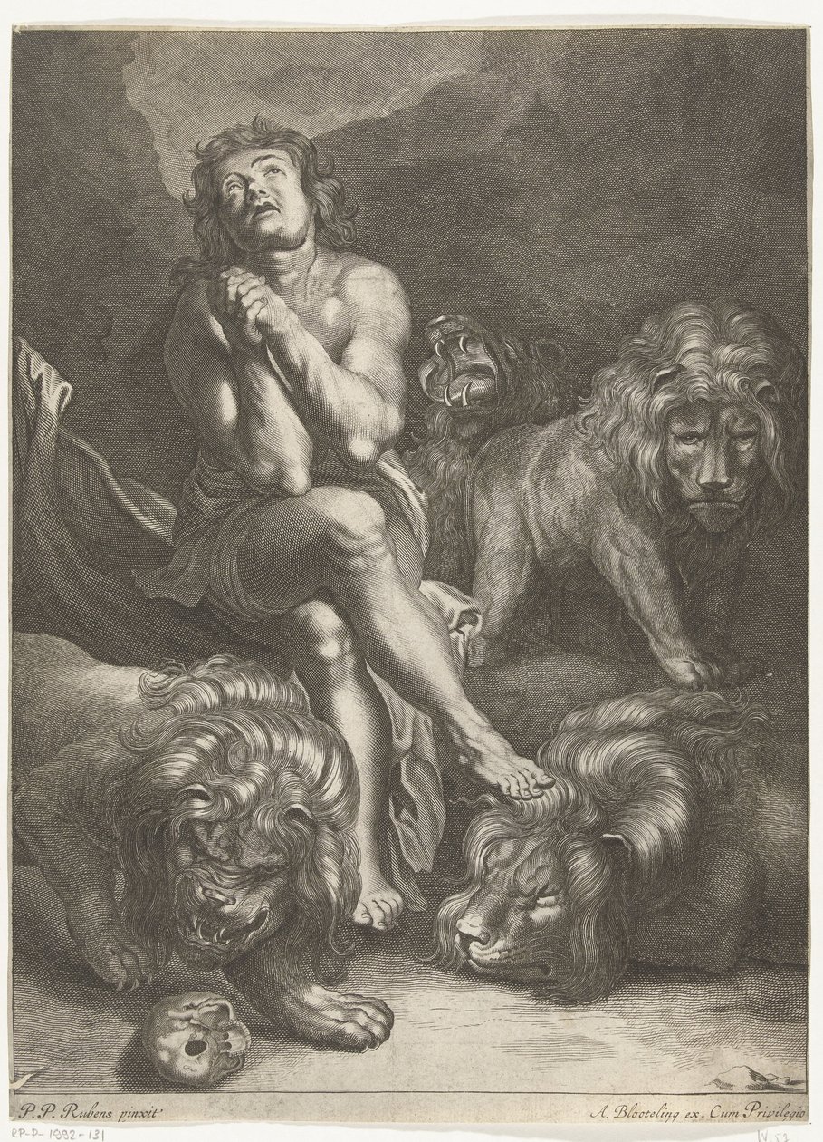 Daniel az oroszlán barlangjában alkotó: Abraham Bloteling