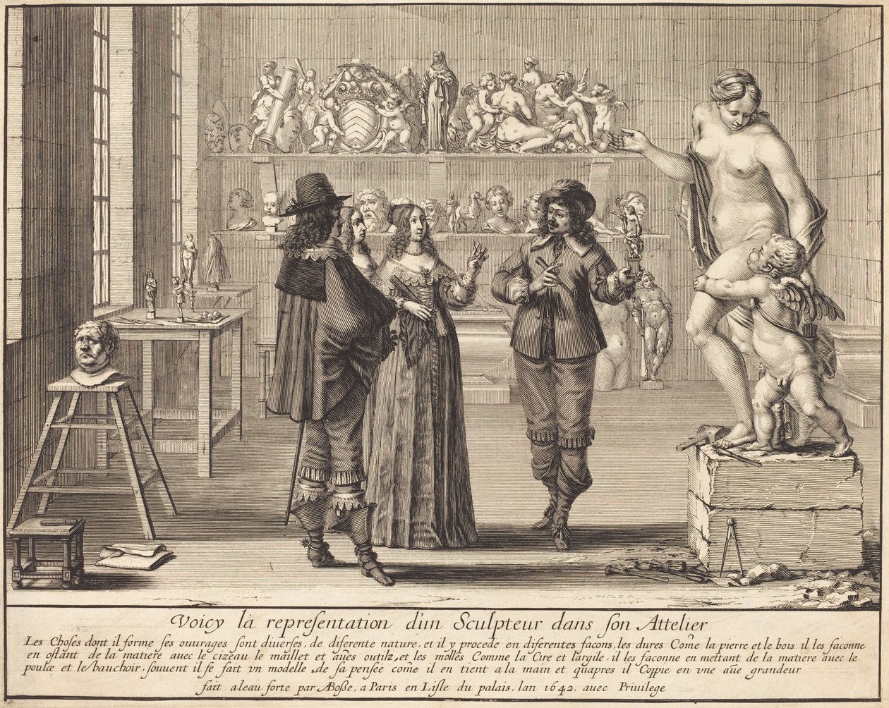 Egy szobrász műtermében alkotó: Abraham Bosse