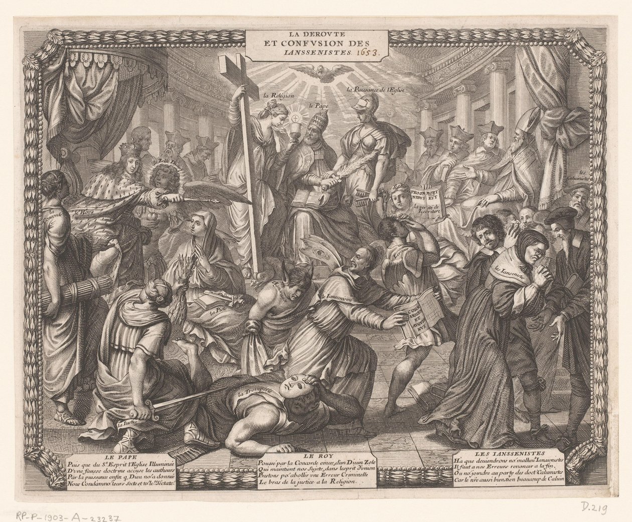 A janzenisták visszavonulása La Deroute et Confusion des Iansenistes. (cím a tárgyon) alkotó: Abraham Bosse