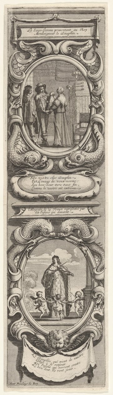 Alllegóriák a Dauphin születésének tiszteletére, kb. 1638. alkotó: Abraham Bosse