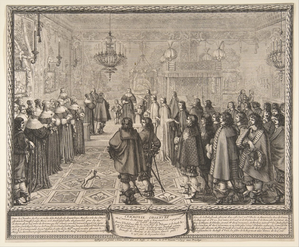 A házasságkötés ünnepsége IV. Wladyslaw lengyel király és Mária Lajos között, 1645. alkotó: Abraham Bosse