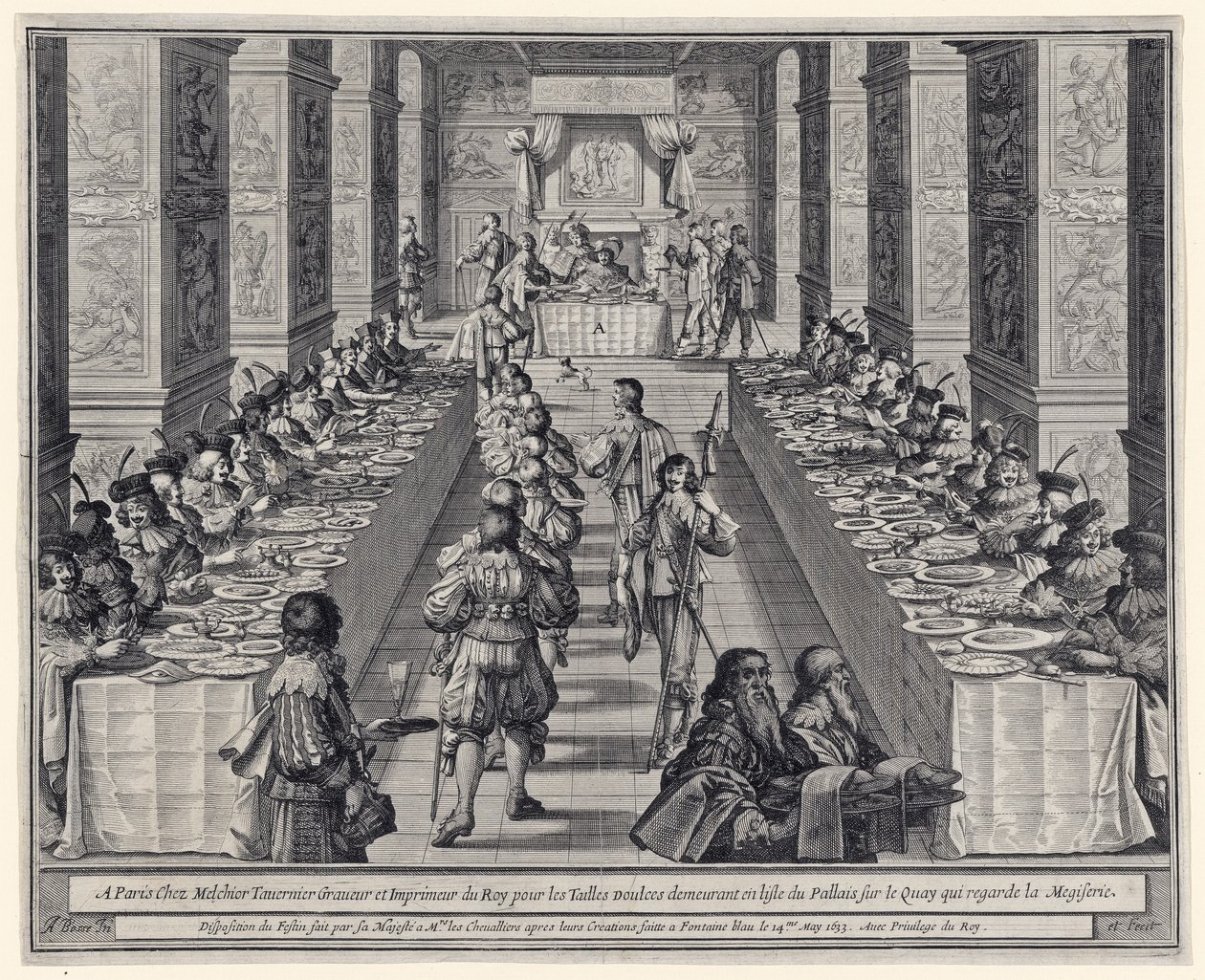 Az ünnep ellátása, ?A Szentlélek Rendje?, kocsma. 1634 alkotó: Abraham Bosse