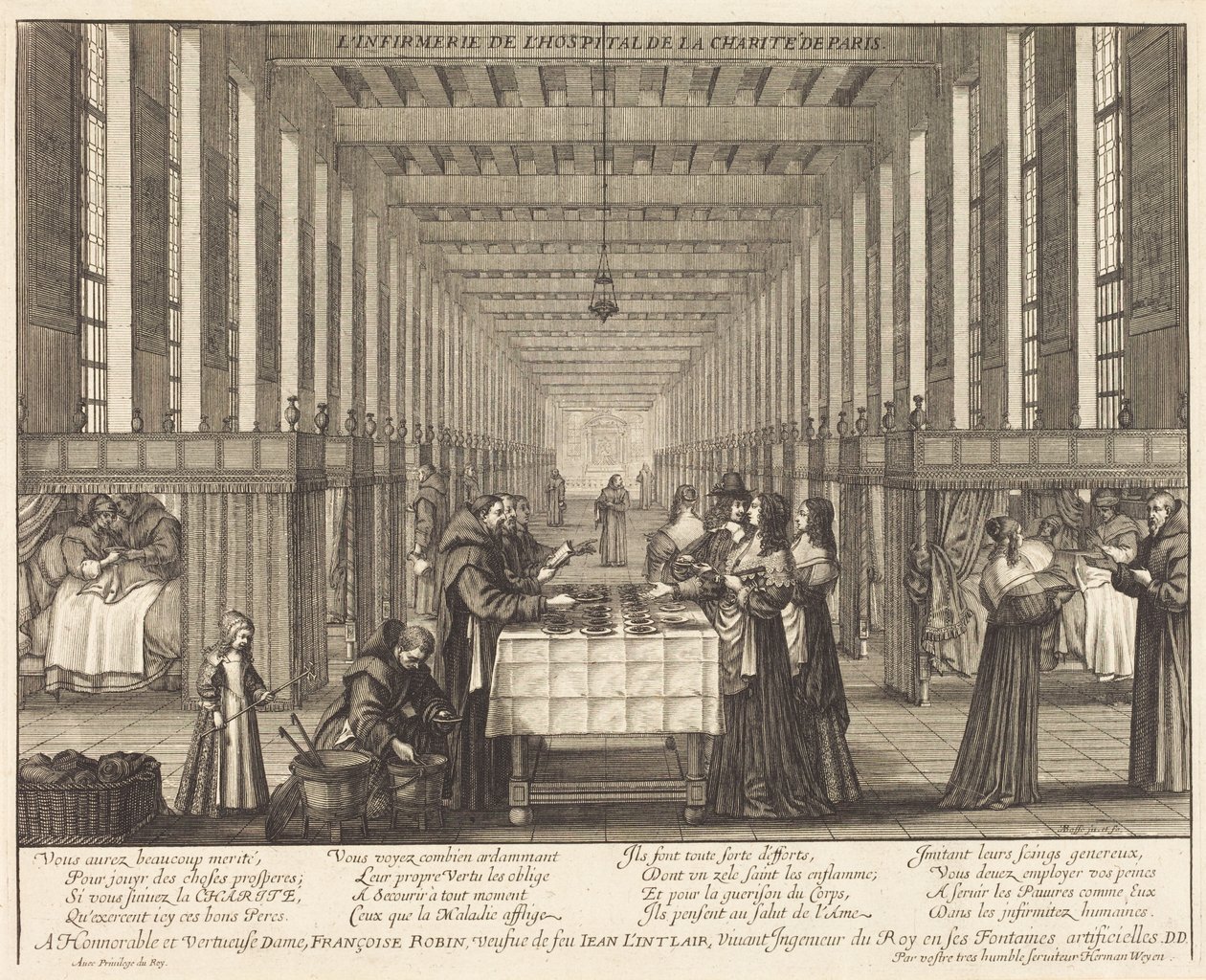 A párizsi Hôpital de la Charité kórház gyógyászati osztálya alkotó: Abraham Bosse