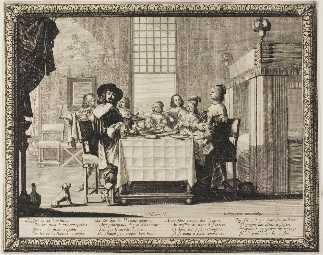 Férfiasság, harmadik lemez a The Four Ages of Man-ból alkotó: Abraham Bosse