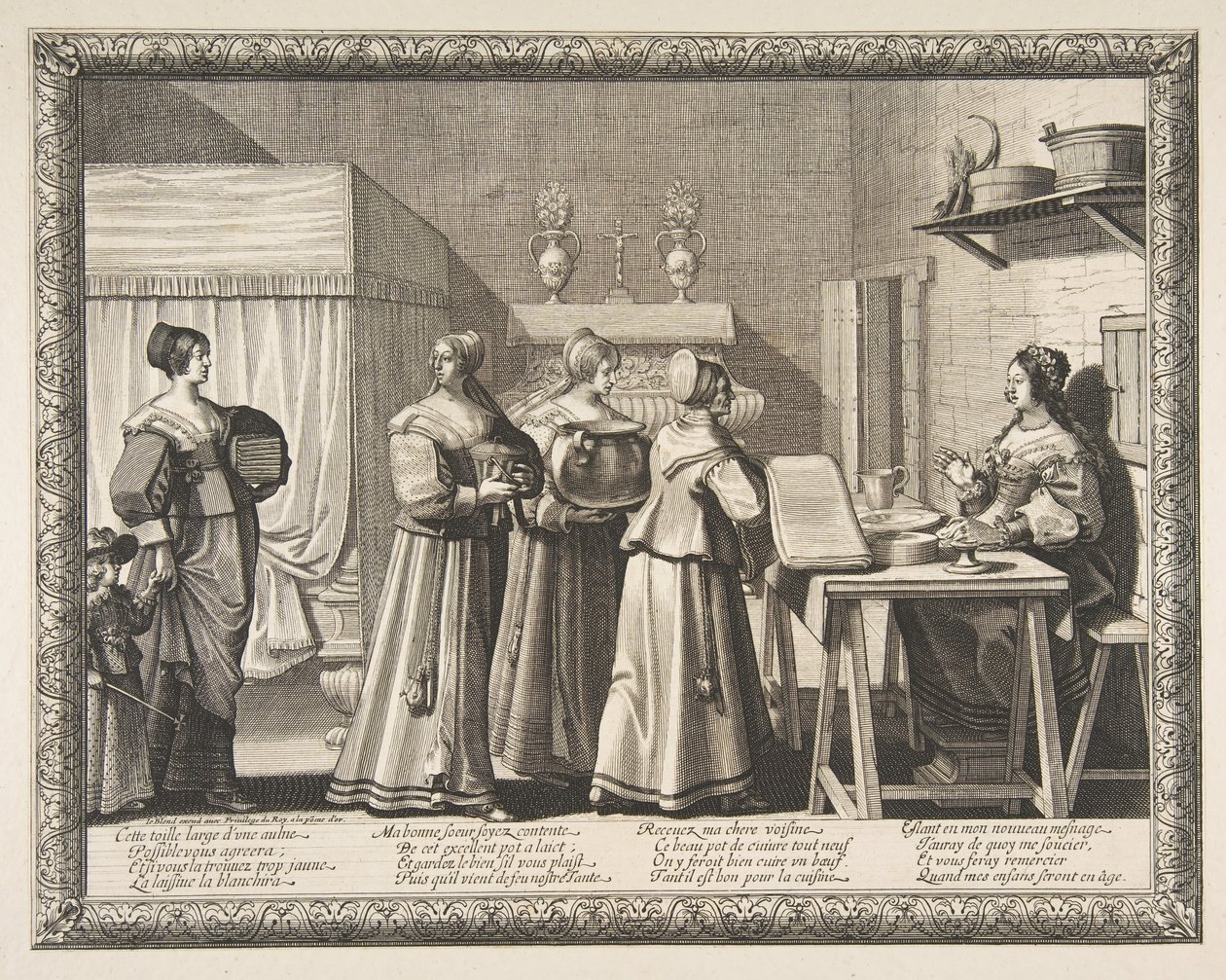 A menyasszonynak felajánlott ajándékok A menyasszonynak felajánlott ajándékok, kb. 1633. alkotó: Abraham Bosse