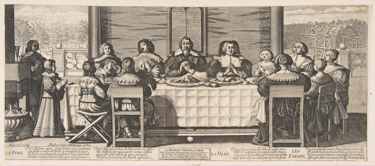Az áldás az asztalnál, kb. 1635. alkotó: Abraham Bosse