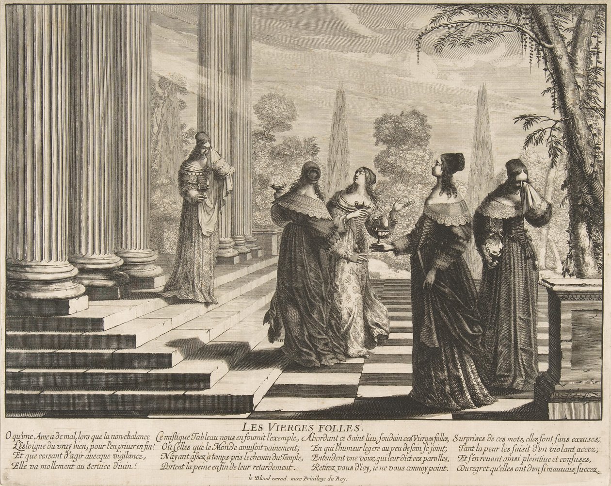 A Bolond Szűzek Elutasítva, kb. 1635. alkotó: Abraham Bosse