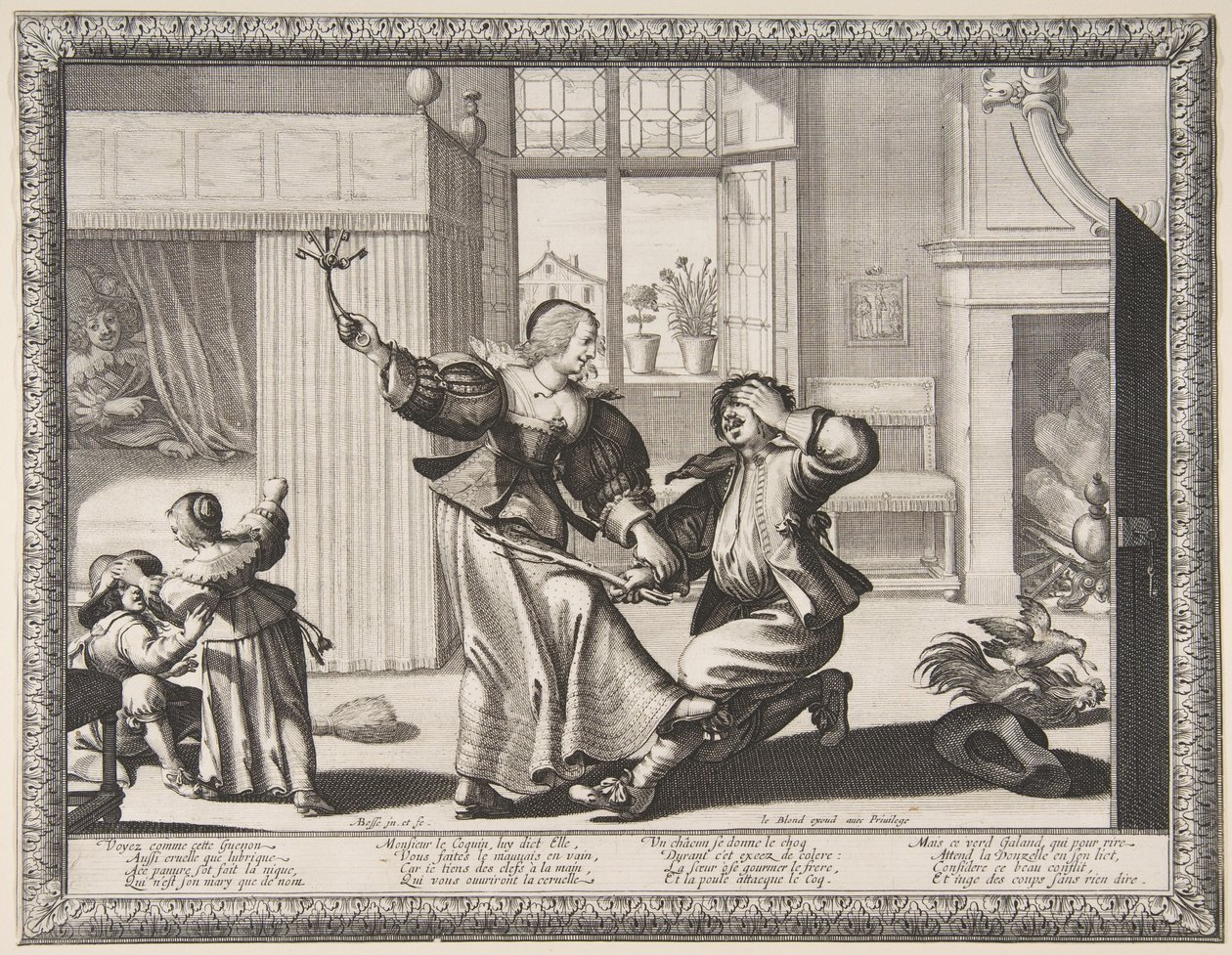 The Husband-Beater, 1633 körül (rézkarc és metszet) alkotó: Abraham Bosse