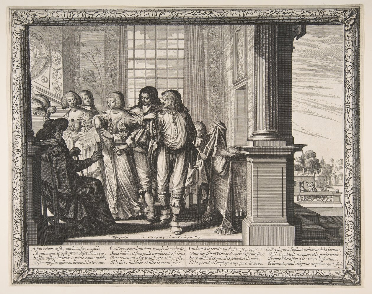 A tékozló fiú ruhát cserél, kb. 1636. alkotó: Abraham Bosse
