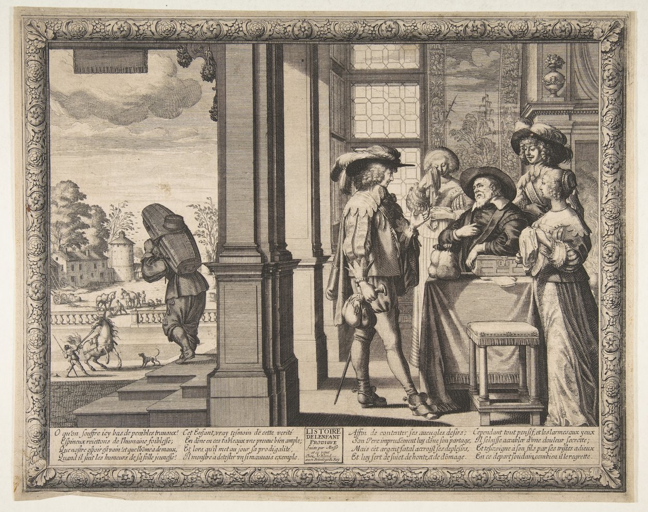 A tékozló fiú elhagyja otthonát, kb. 1636. alkotó: Abraham Bosse
