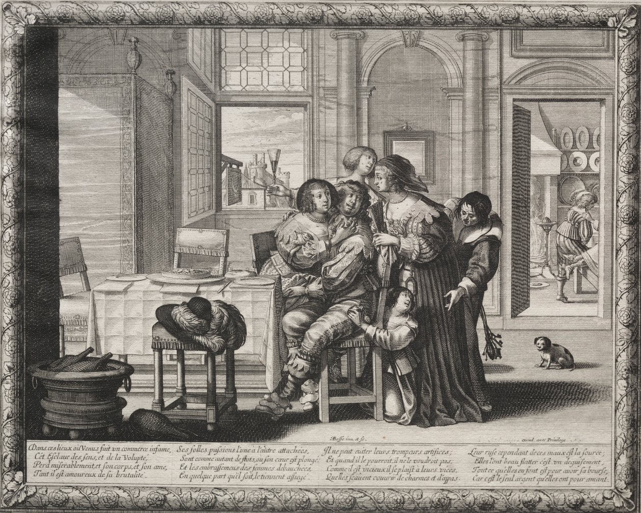 A tékozló fiú: Riotous Living, 1635. alkotó: Abraham Bosse
