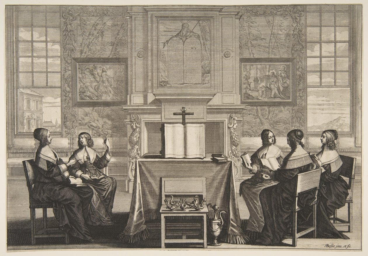 A bölcs szüzek beszélgetnek, kb. 1635. alkotó: Abraham Bosse