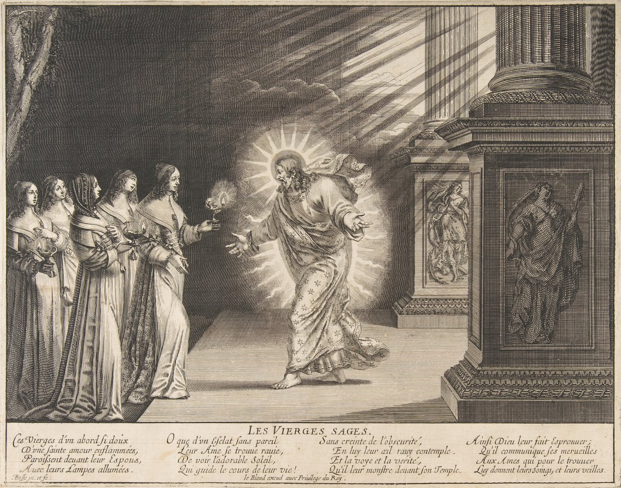 A bölcs szüzek Krisztus előtt, kb. 1635. alkotó: Abraham Bosse