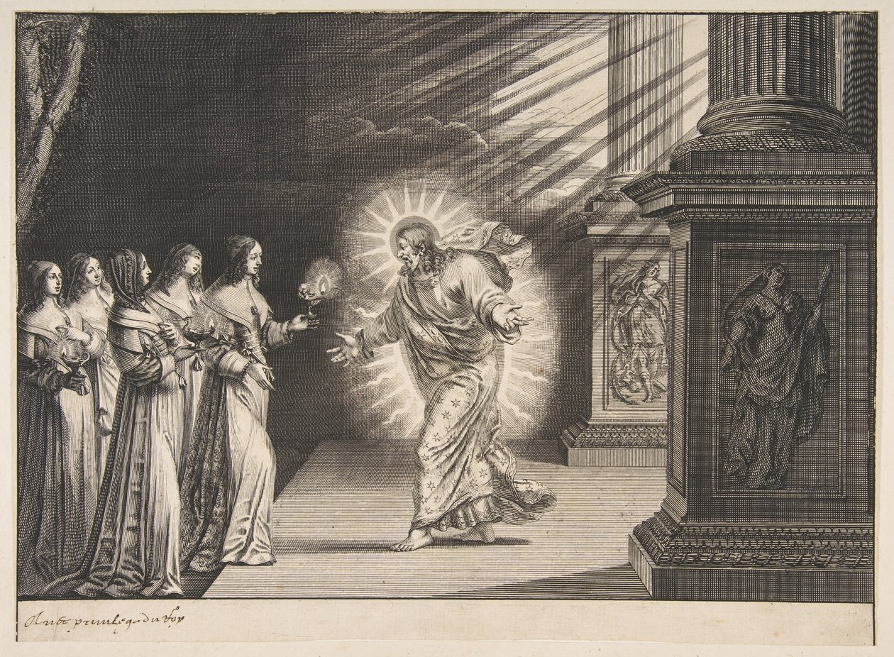A bölcs szüzek Krisztus előtt, kb. 1635. alkotó: Abraham Bosse