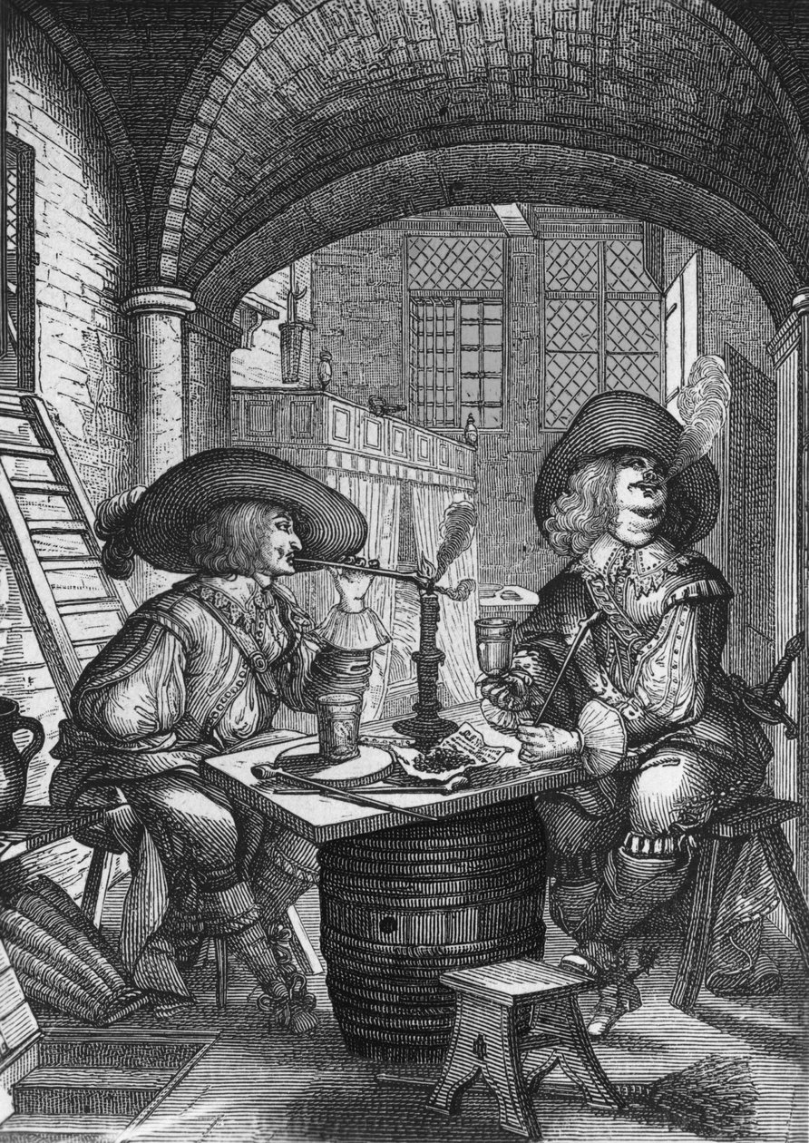 Dohányosok. Abraham Bosse metszete. 18. század alkotó: Abraham Bosse