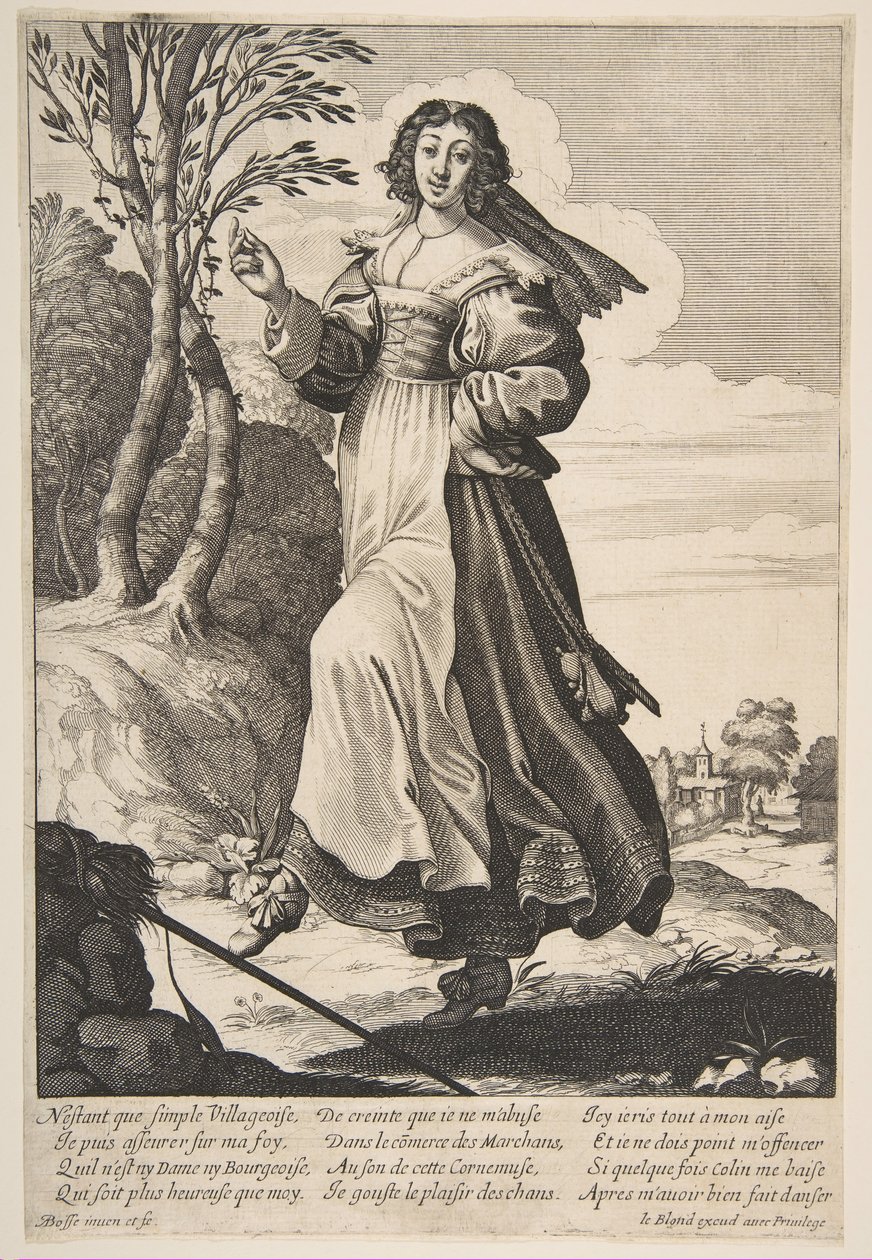 Táncoló falusi lány, 1626-28. alkotó: Abraham Bosse
