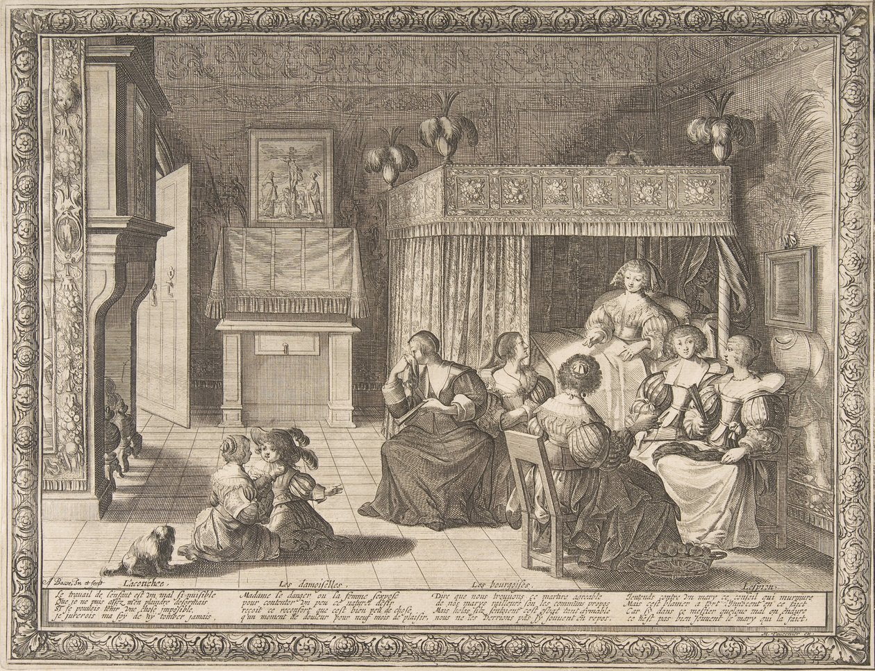 Látogatás az új anyánál, 1633. alkotó: Abraham Bosse