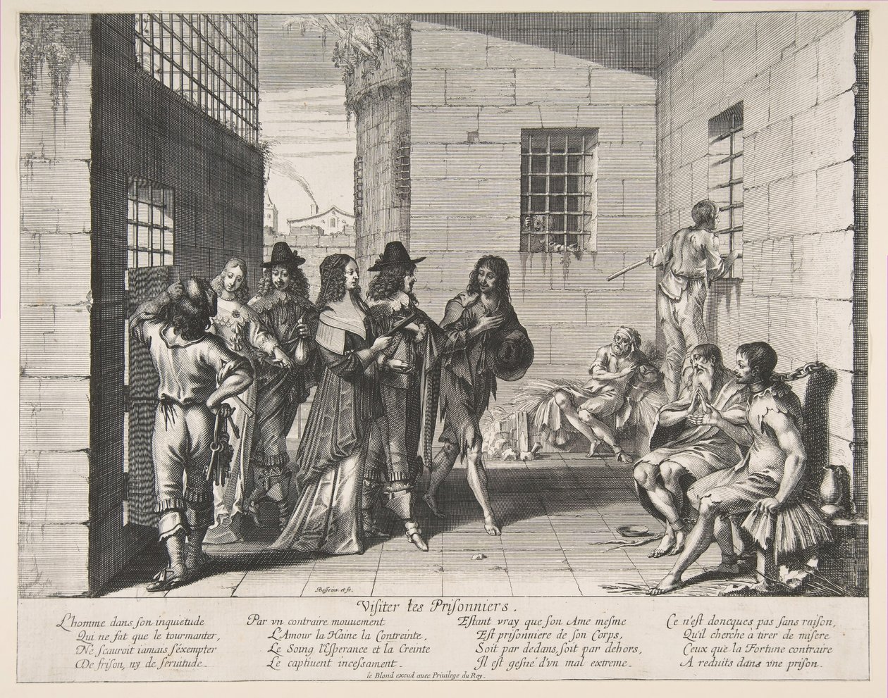 Látogató foglyok, 1635. alkotó: Abraham Bosse
