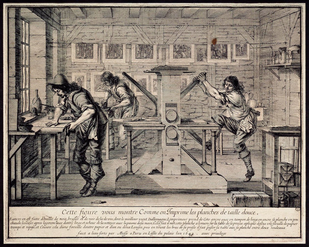 Metszőműhely, 1642. alkotó: Abraham Bosse