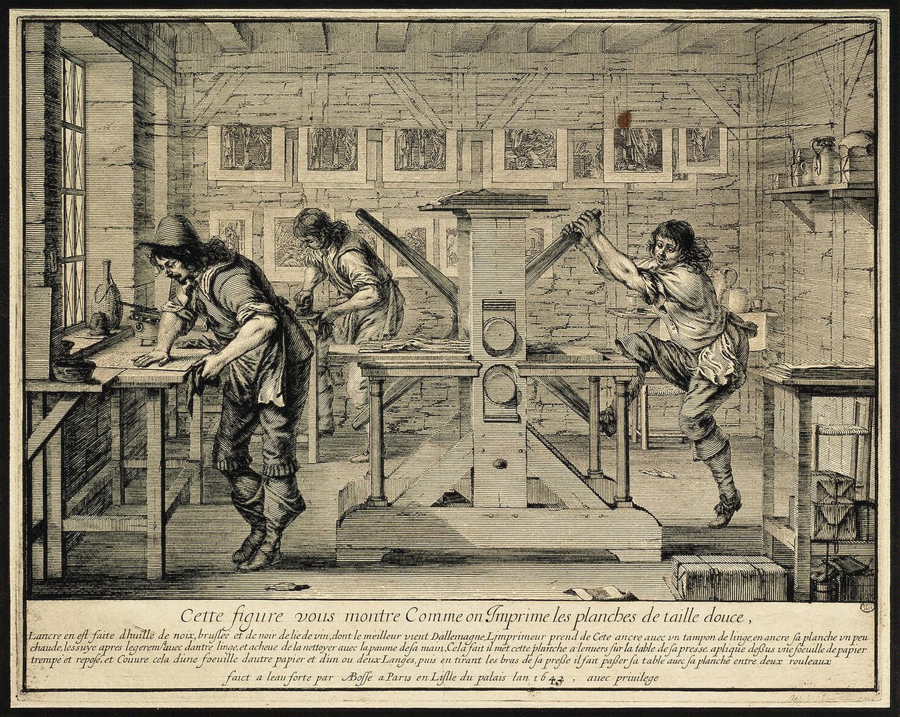 Metszőműhely, 1642 alkotó: Abraham Bosse
