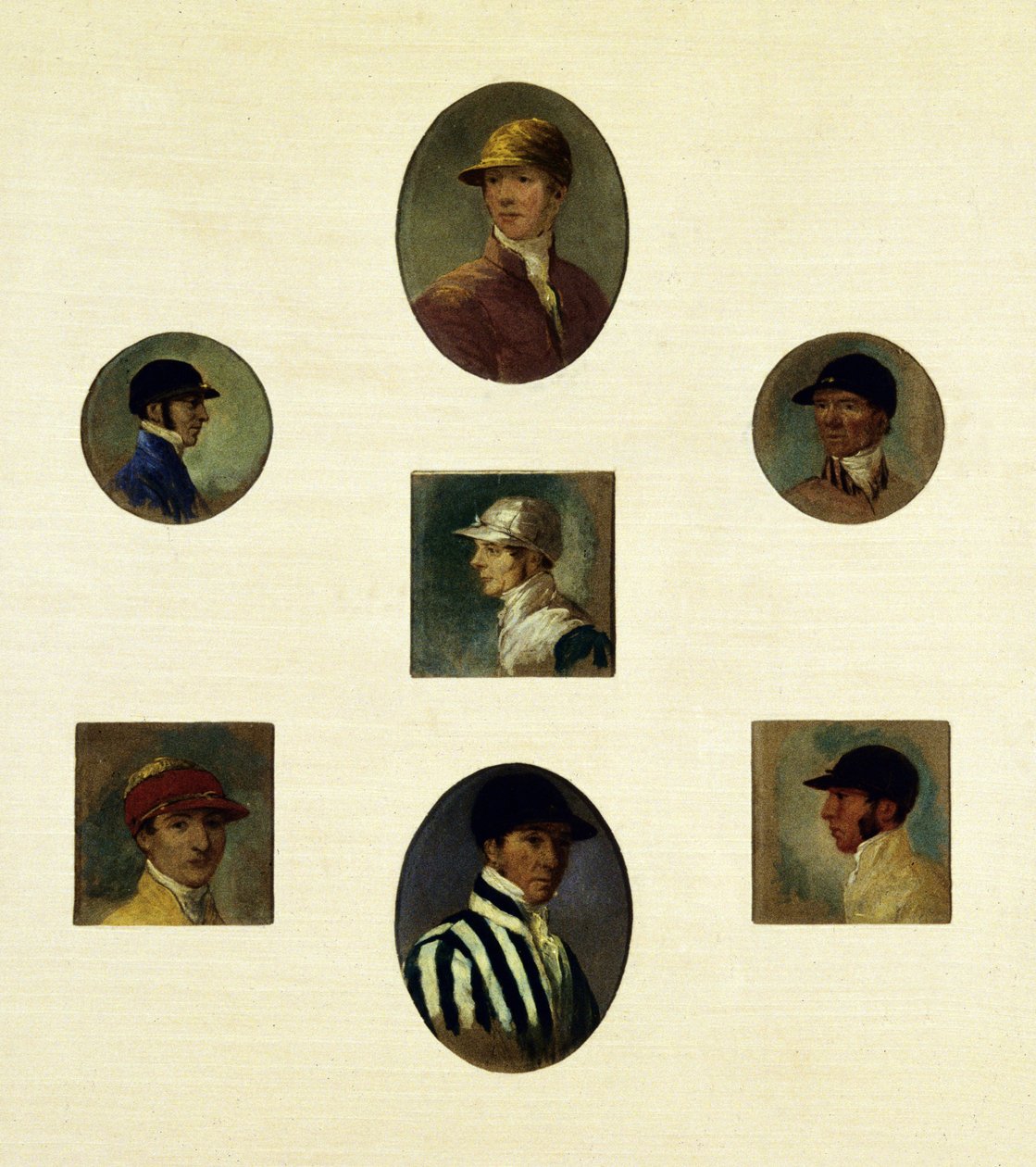 Studies of Jockeys, 1830 körül (olaj, vászon) alkotó: Abraham Cooper