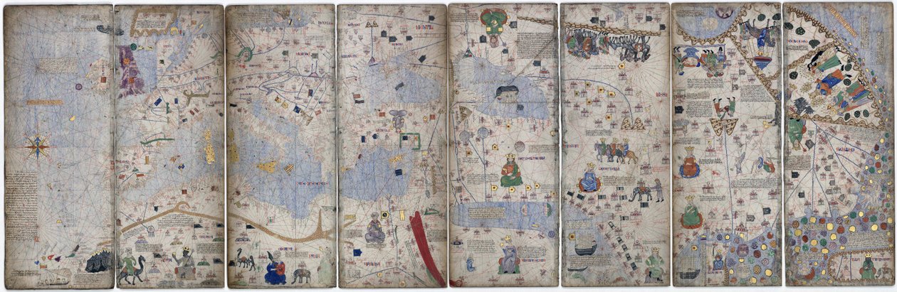 A Katalán Atlasz négy pergamenlevele, 1375 alkotó: Abraham Cresques